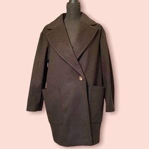 TOPSHOP COAT BLACK PETITE SIZE 6